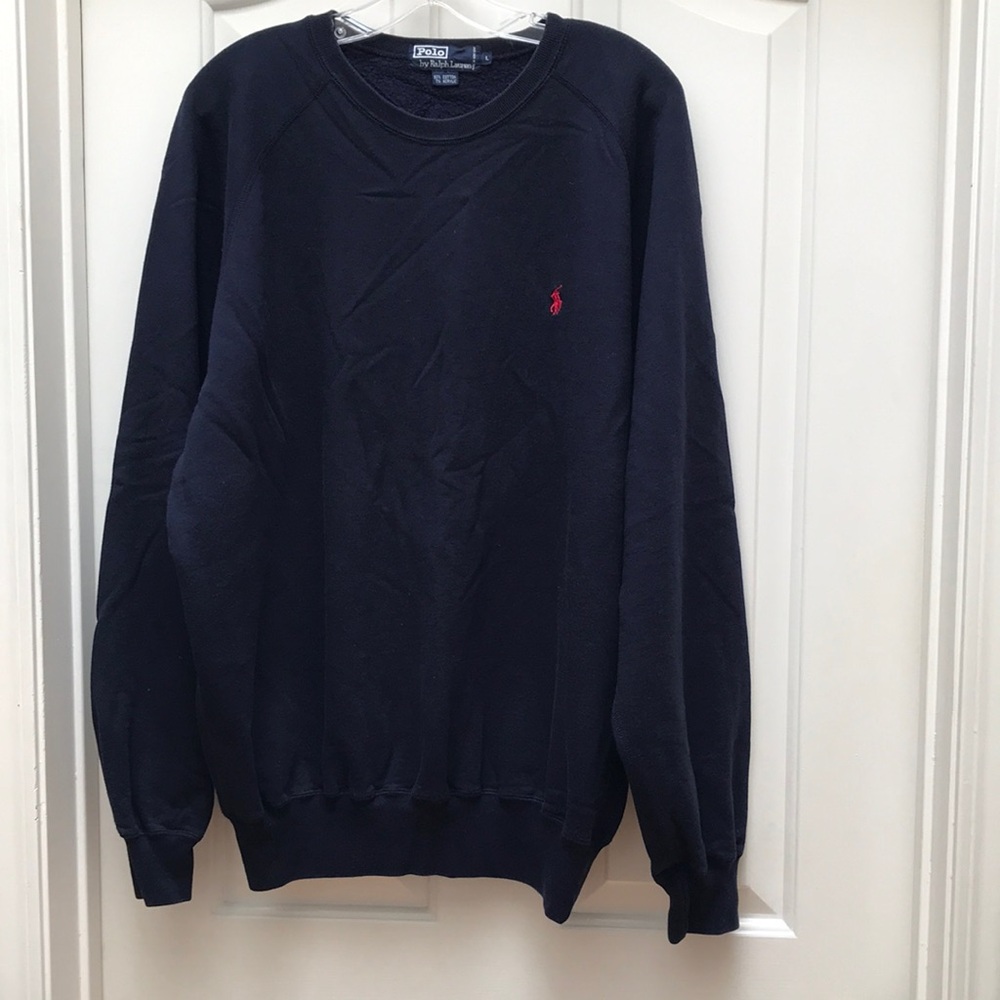 Polo by Ralph Lauren Navy Crewneck Sweater with Red Pony